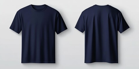 plain navy blue tshirt mockup design front view