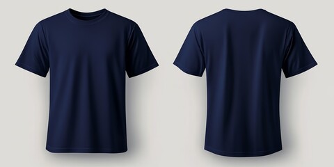 plain navy blue tshirt mockup design front view
