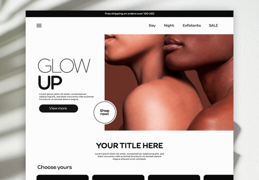 Desktop Beauty Website Layout