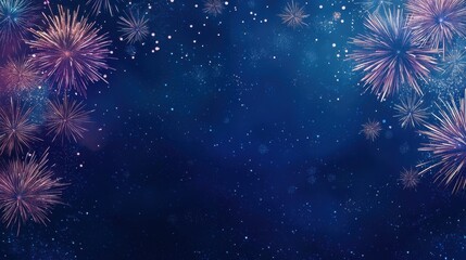 Fireworks Display in Blue Sky