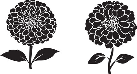 Beautiful Flowers silhouette vector 
