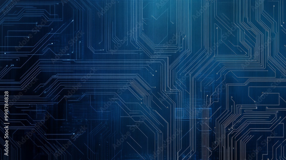 Aufkleber abstract digital background featuring a complex circuit board design in shades of blue.