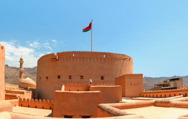 Panoramic view of Fort of Nizwa during sunny day