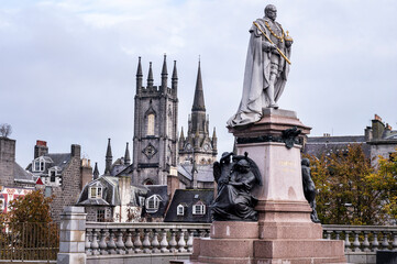 The center of Aberdeen city in Scotland, United Kingdom.