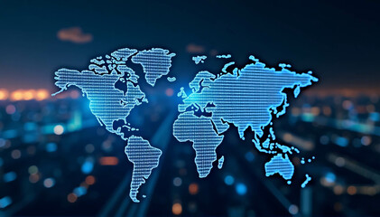 Background of global broadband technology, including ultrafast broadband and connections, digital cybertech mobility, and high-speed worldwide data transport 
