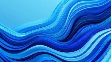Fototapeta premium Abstract blue wave pattern on a smooth gradient background.