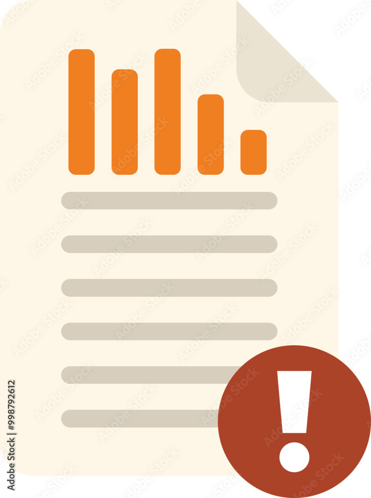 Poster document is showing a bar graph with an exclamation mark, indicating a critical error