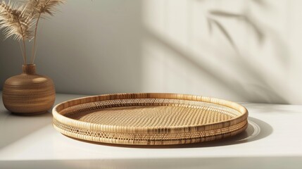 Woven Wicker Tray | Natural Boho Home Decor