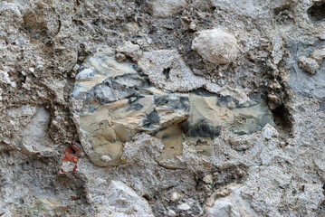 Close Up of Ancient Rough Textured Masonry Wall 