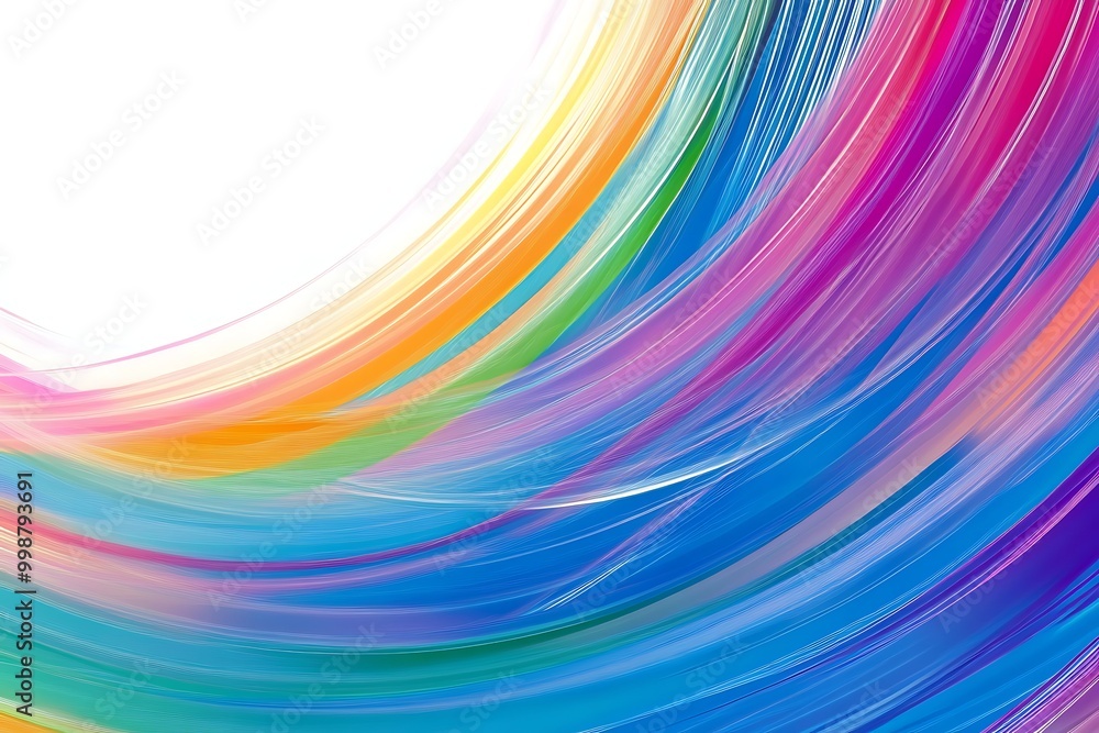Poster abstract background of colorful lines, generative ai