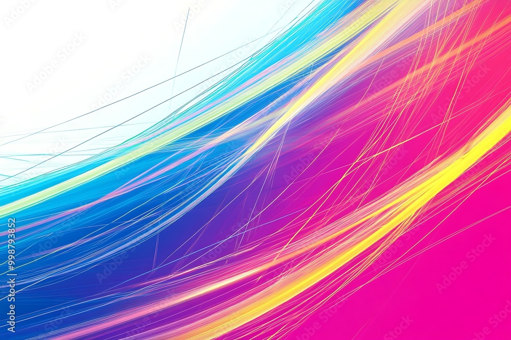 Poster abstract background of colorful lines, generative ai