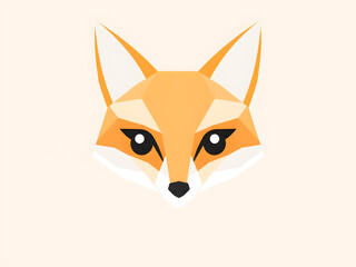 Cute fox head, vector illustration isolated on white background. Flat style.