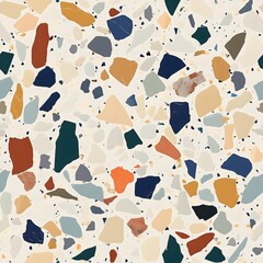 Geometric hearts and stars dance in a rhythmic pattern, creating a playful and vibrant visual tapestry