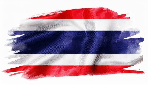 水彩画のタイの国旗(Watercolor Thailand flag.)
