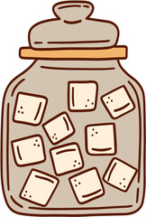 Lined Sugar Cubes Jar