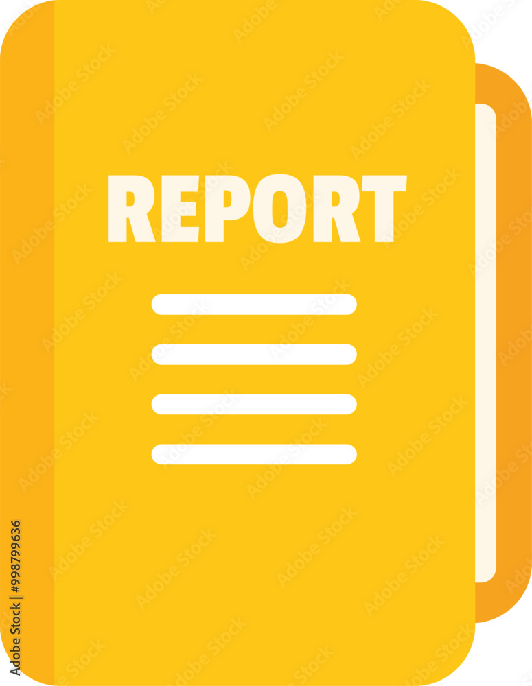 Poster yellow report representing a business document with text, perfect for conveying concepts like analys