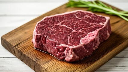  Deliciously marbled steak ready to be grilled to perfection