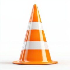 Road Safety Cone Isolated on White Background