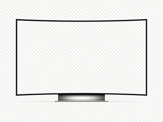 White screen curved LED TV transparent screen