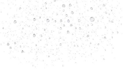water droplets illuminated, isolated on transparent background, Generative AI