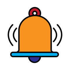 Bell vector, Notification bell icon silhouette. Doorbell icon illustration. Alarm bell, Message bell icon, vector design for logo, app, website.