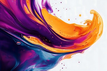 Dynamic abstract art background of powerfully flowing colorful liquids, generative ai