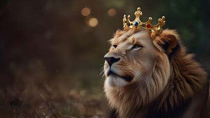 Fototapeta premium Christian conceptual art depicting a lion crown.