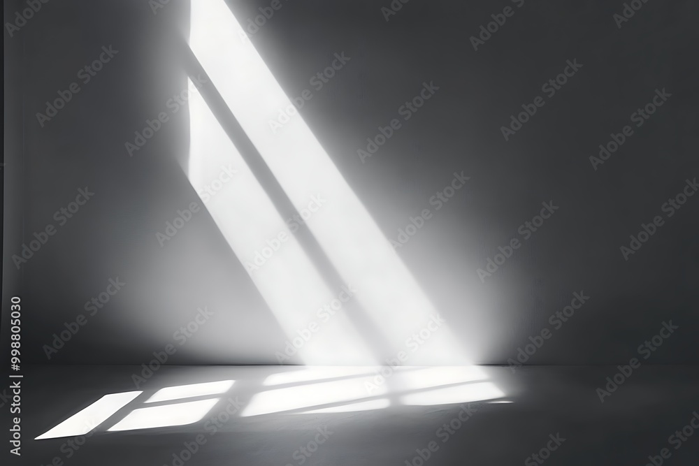 Poster monochrome background of light and shadow shining through the window, generative ai