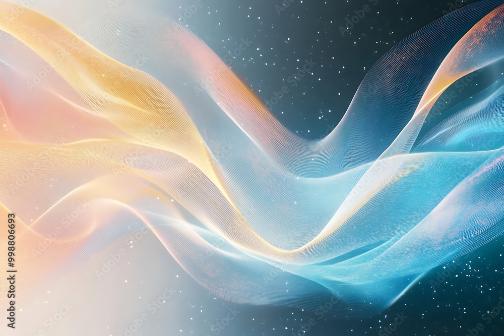 Aufkleber sparkling abstract harmony of wavy lines abstract background, generative ai