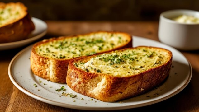  Deliciously cheesy garlic bread ready to be savored