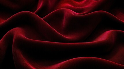 Fototapeta premium A soft, luxurious texture of deep red velvet with subtle folds and light reflections, exuding richness and elegance. Perfect for adding holiday luxury to gift wrapping, seasonal branding, or Christmas
