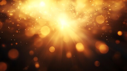 Abstract background. Blurred bokeh dark background golden vintage, Christmas and New Year holiday, generative ai