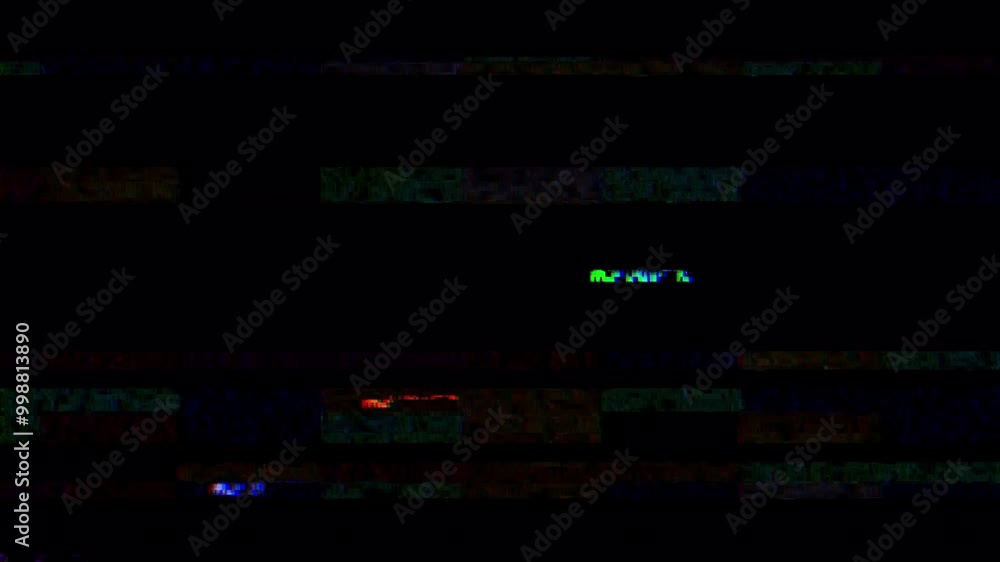 Wall mural dynamic distortion glitch overlay with digital effects for video editing