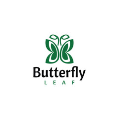 Butterfly Leaf Logo Vector Animals