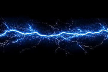 Blue Lightning on a Black Background