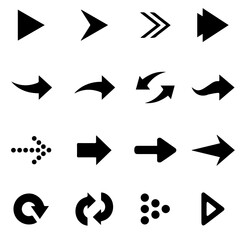 Set of arrows vector black isolated white blackground .arrow vector icon collection arrow