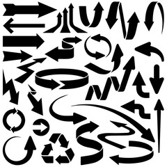 Set of arrows vector black isolated white blackground .arrow vector icon collection arrow