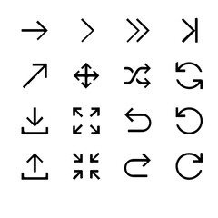 Set of arrows vector black isolated white blackground .arrow vector icon collection arrow