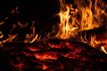 Fototapeta premium Burning fire. Fire. Night photo