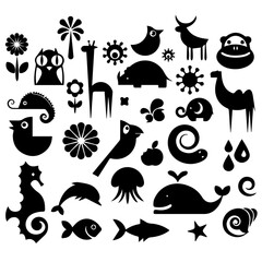 Container trash black bin isolated on white background