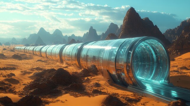Hyperloop Transportation System Concept Rendering