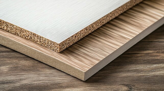 Comparison between Melamine Faced Fiberboard (MFF) and High Moisture Resistant Melamine Faced Chipboard (HMR MFC), highlighting durability and moisture resistance.