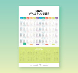 2025 calendar and planner with beautiful multiple colors