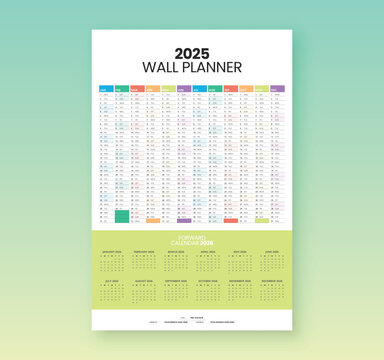 2025 calendar and planner with beautiful multiple colors