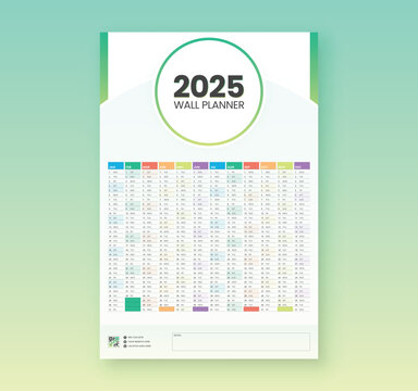 2025 calendar and planner with beautiful multiple colors