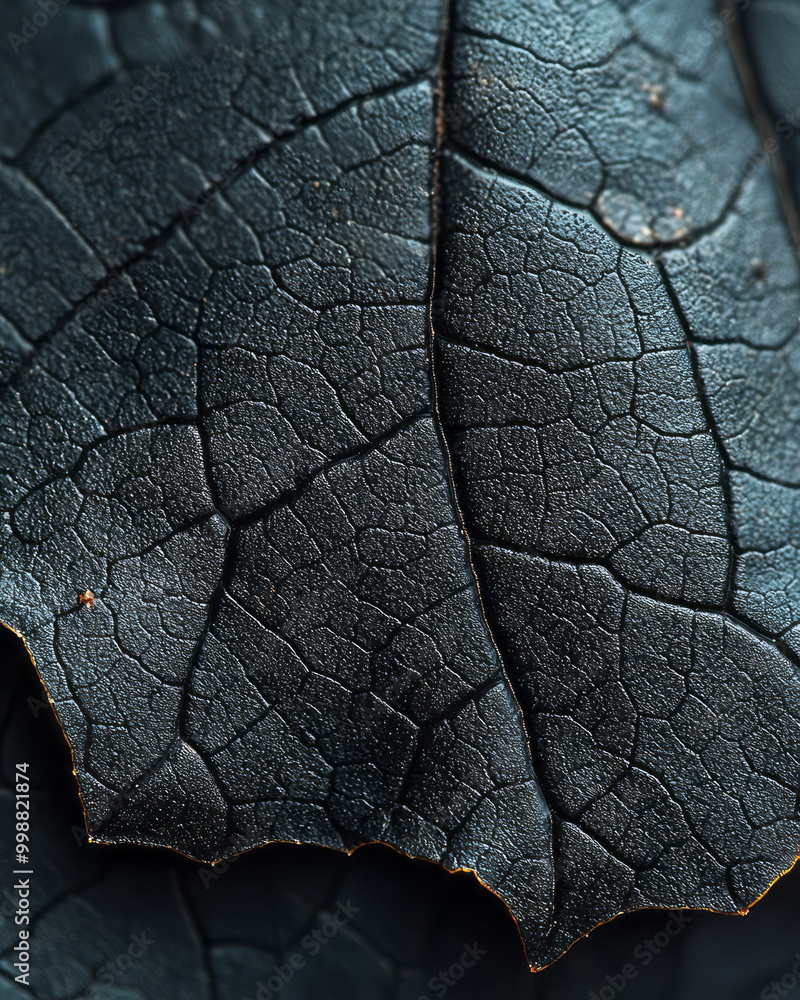 Poster close-up of a leaf vein structure in high resolution,