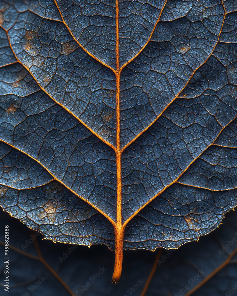 Poster close-up of a leaf vein structure in high resolution,