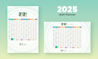 2025 calendar and planner with beautiful multiple colors