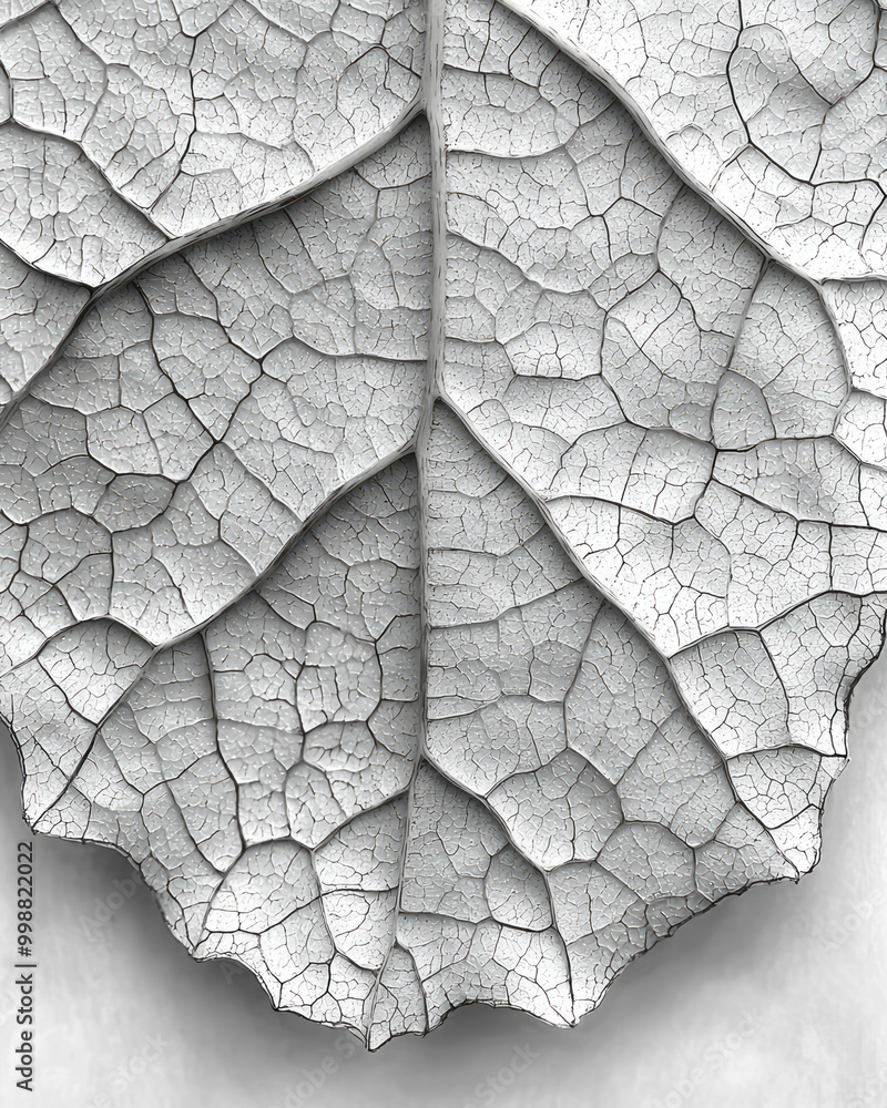Poster close-up of a leaf vein structure in high resolution,