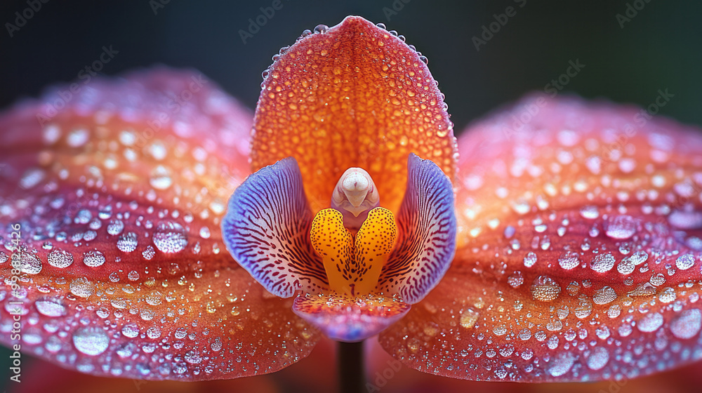 Poster macro photograph of an orchid, showing the fine textures